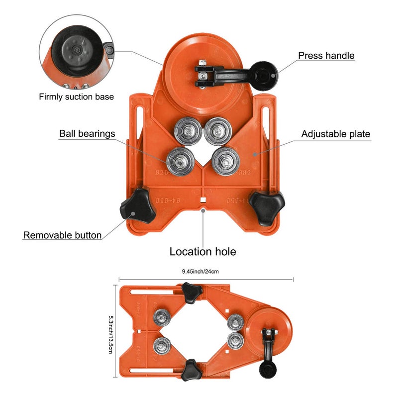 THINKWORK Diamond Drill Bits, Hollow Drill Hole Saw Set, 10-Piece Tile Opener with Hole Saw Guidance Fixture, Suitable for Ceramic, Glass, Tile, Porcelain, Marble - Image 4